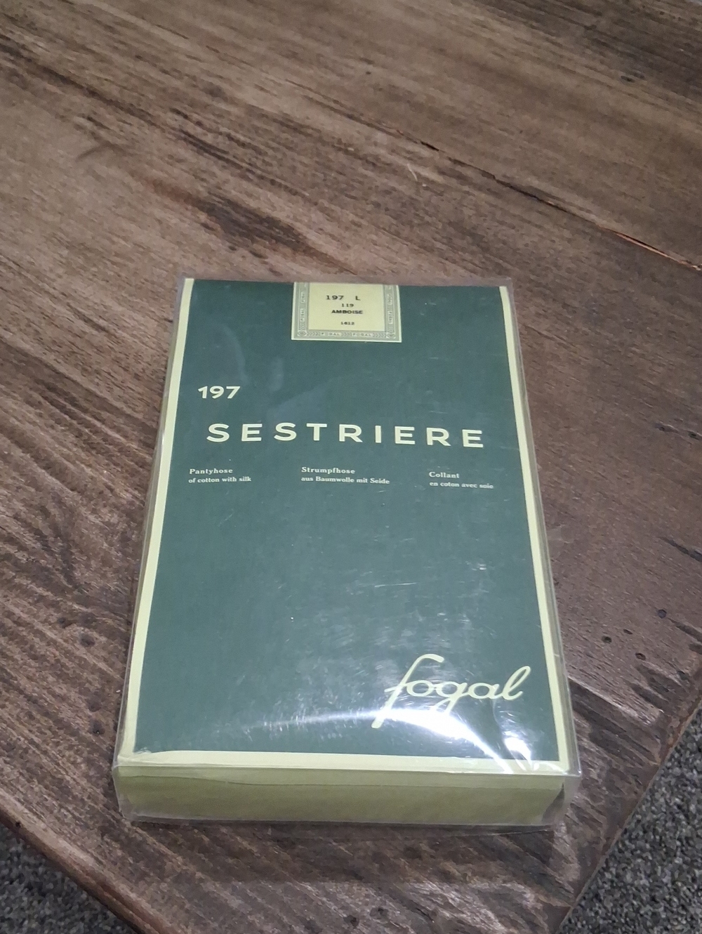 Fogal 197 Sestriere Pantyhose Of Cotton & Silk. Reinforced Heel & Toe Size L NWT